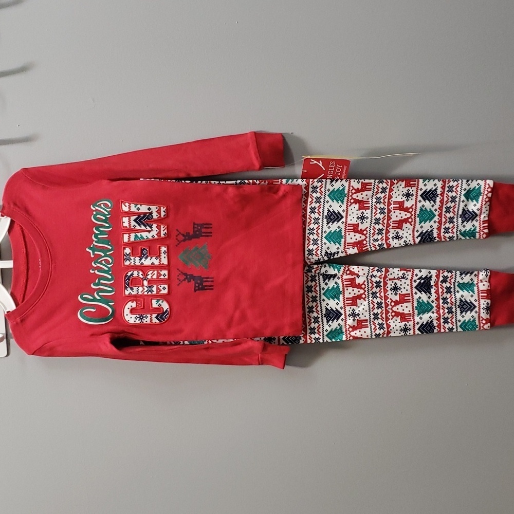 Jingles & Joy NWT Boys "Christmas Crew" 2-piece Pajama Set